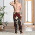 thumbnail image 2 of Logiee Gothic Skull With Roses Print Pajama Pants for Men,Men’s Pajama Bottoms,Mens PJ Pants with Pockets & Button Fly-3X-Large, 2 of 6