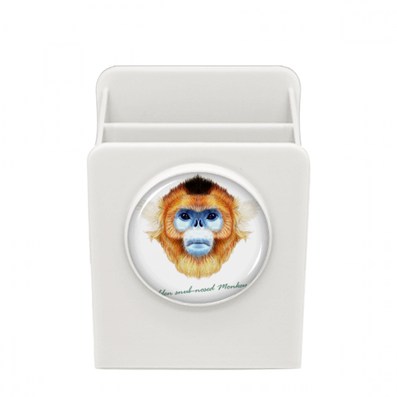 en snub-nosed monkey animal Desk Pencil Holder Cup Pen Organizer