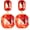 Orange Red, variant on Dainty Transparent Geometric Square Crystal Dangle Drop Earrings Sparkly Rhinestone Rectangle Stud Earrings for Women[b4181]