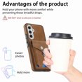 thumbnail image 5 of Decase Wallet Case for Samsung Galaxy A14 5G, Luxury Shockproof Magnetic PU Leather Credit Card Slot with Built-in 360? Rotation Ring Holder Stand Protective Case, brown, 5 of 8