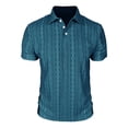 thumbnail image 4 of Mens Hawaiian Tropical Shirt Short Sleeve Lapel Neck Solid Color Blouse Beach T-Shirt Loose Holiday Floral Short Sleeve Shirt Button Down Dressy Casual Tops, 4 of 5