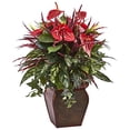 thumbnail image 2 of Nearly Natural 6905 Anthurium Mixed Plant with Planter, 2 of 3