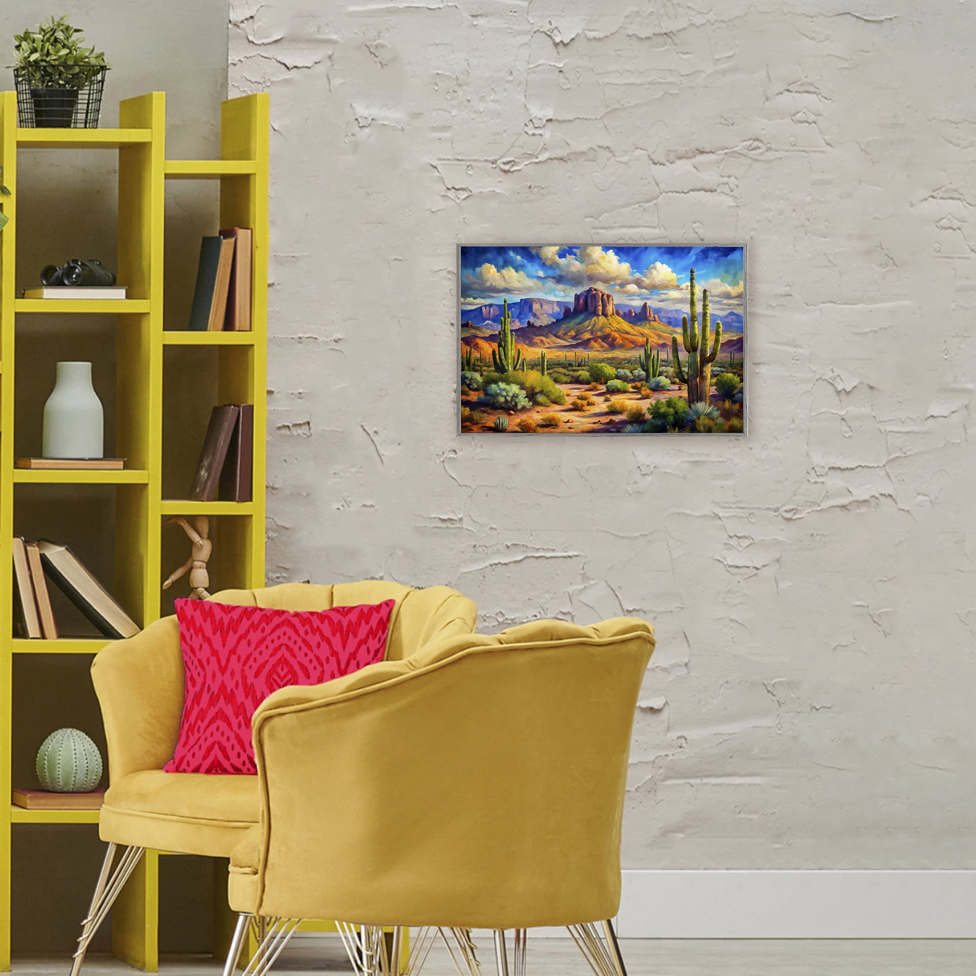 Stupell Industries Majestic Saguaro Desert Landscape Gray Framed Giclee Art, design by Creative Studio