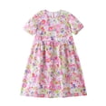 thumbnail image 5 of WAVSUF Kids Girls Floral Sundress Crew Neck Puff Sleeve Cotton Comfort Summer Casual Fashion Dress White Size 8, 5 of 5