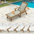 thumbnail image 6 of Dycanpo Chaise Lounge Chair Outdoor Set of 2 with Adjustable Backrest, Wheels for Backyard, Teak, 6 of 11