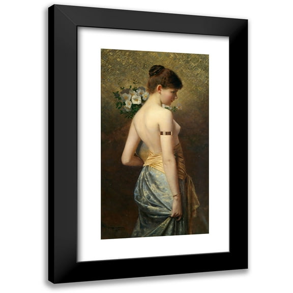 Max Nonnenbruch 10x14 Black Modern Framed Museum Art Print Titled - Flora (1892)