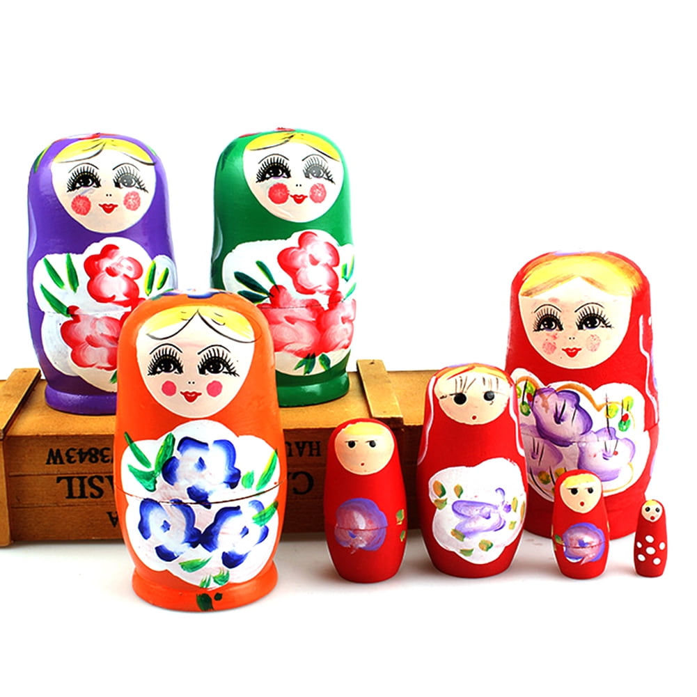 Details about   Kids Wooden Animal Russian Doll Matryoshka Toy Decor Nesting Dolls Set Gift G 