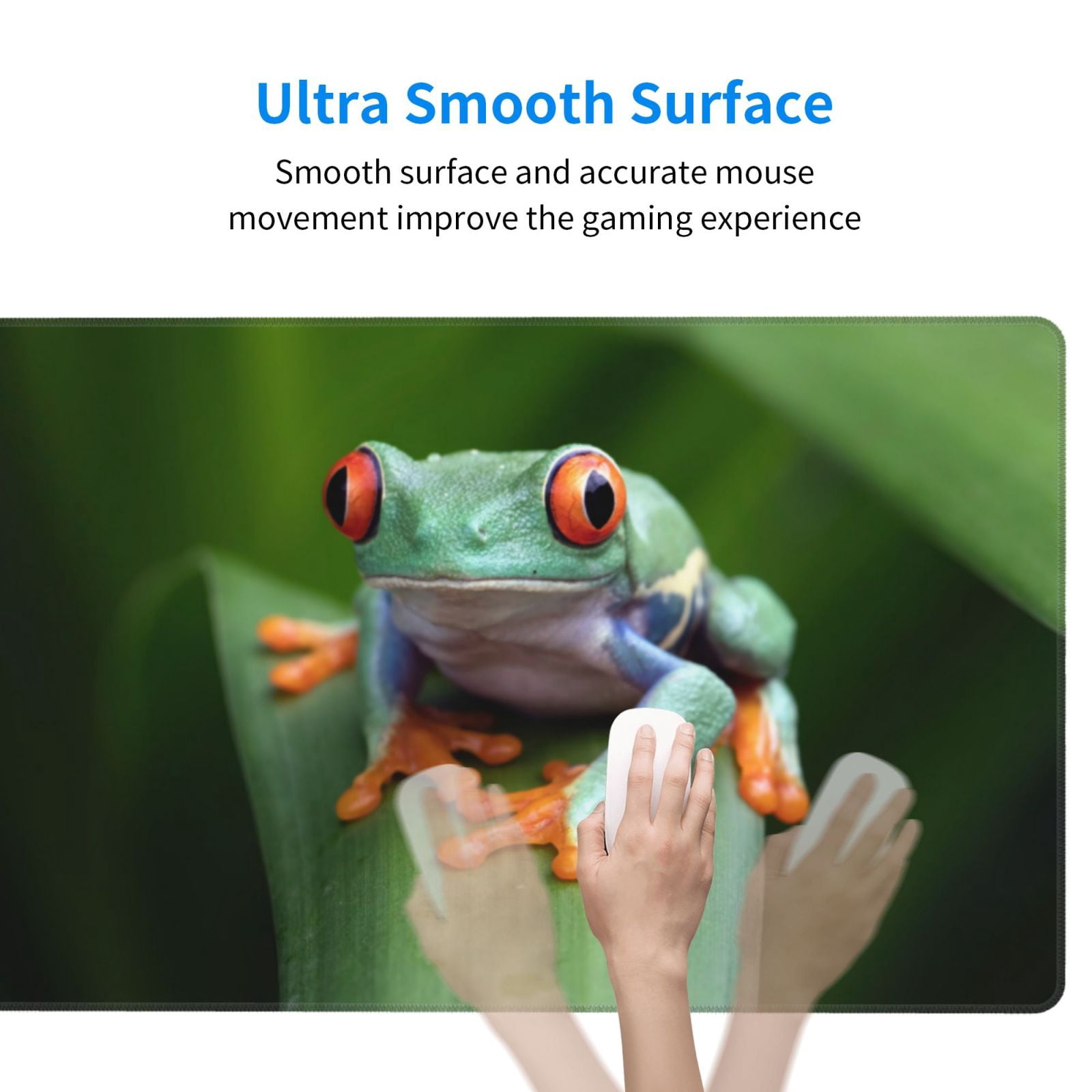 Xecao Red-Eyed Tree Frog for Waterproof Mouse Pad - Extended Contour Mouse Mat, Large Gaming Mousepad Laptop Keyboard Mat with Non-Slip Rubber Base