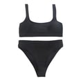 thumbnail image 4 of WILLBEST Trajes de Baño Para Mujer Con Falda, Trajes de Baño Deportivos Para Mujer, Conjunto de Bikini de Dos Piezas Con Top Corto, Trajes de Baño de Cintura Alta y Corte Alto, 4 of 4