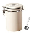 thumbnail image 1 of Utensilios de almacenamiento para granos de café con cuchara de acero Tanque de almacenamiento hermético para blanco 1.8L, 1 of 9