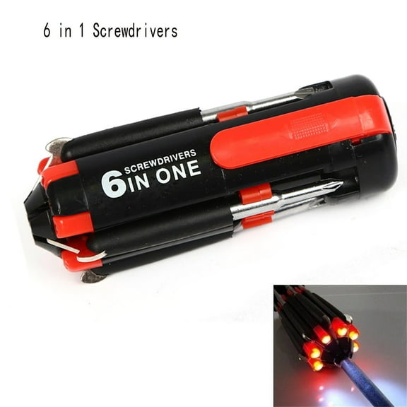 Qonioi 6-in-1 Multi Screwdriver, Magnetic Tool with LED Torch for Hand Repairs, Multi-tools, Repair Kits