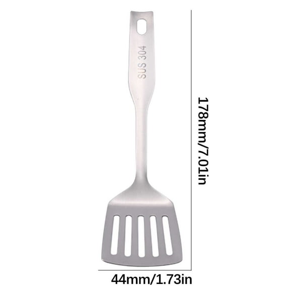 fheaev Mini Ensemble de Cuisson en Acier Inoxydable 304 - Louche Polie et Cuillère et Spatule Ajourées