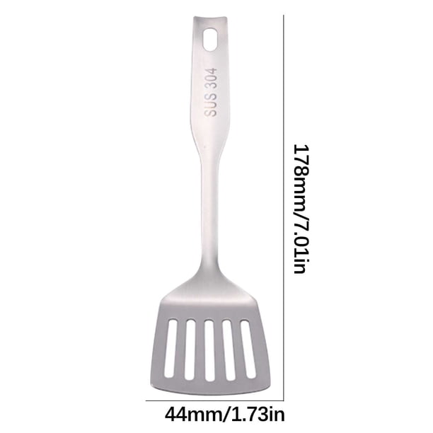 Pisexur Batería de cocina Mini juego de cocina de acero inoxidable 304: cucharón pulido, cuchara ranurada y espátula para la cocina del hogar