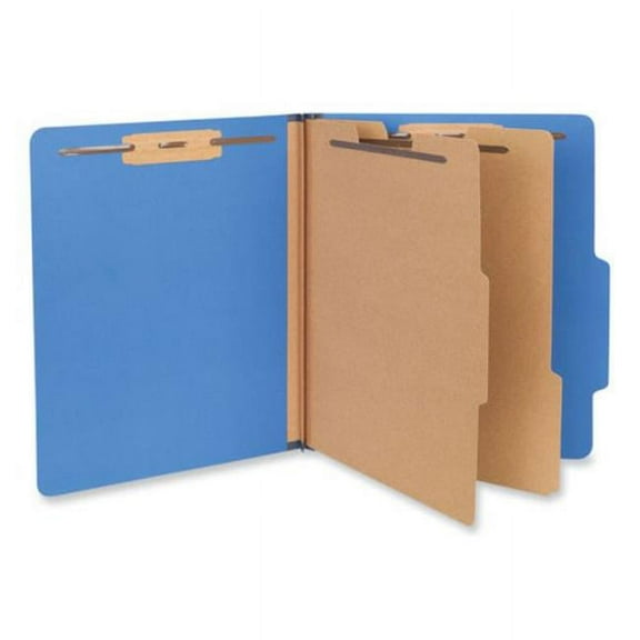 Universal UNV10410 2.5 in. Expansion 2 Dividers 6 Fasteners Letter Size Six-Section Pressboard Classification Folders - Blue (10/Box)