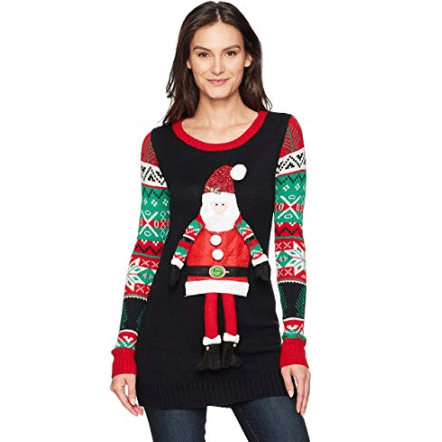 Blizzard Bay Womens L/s Reindeer Colorblock Pullover 