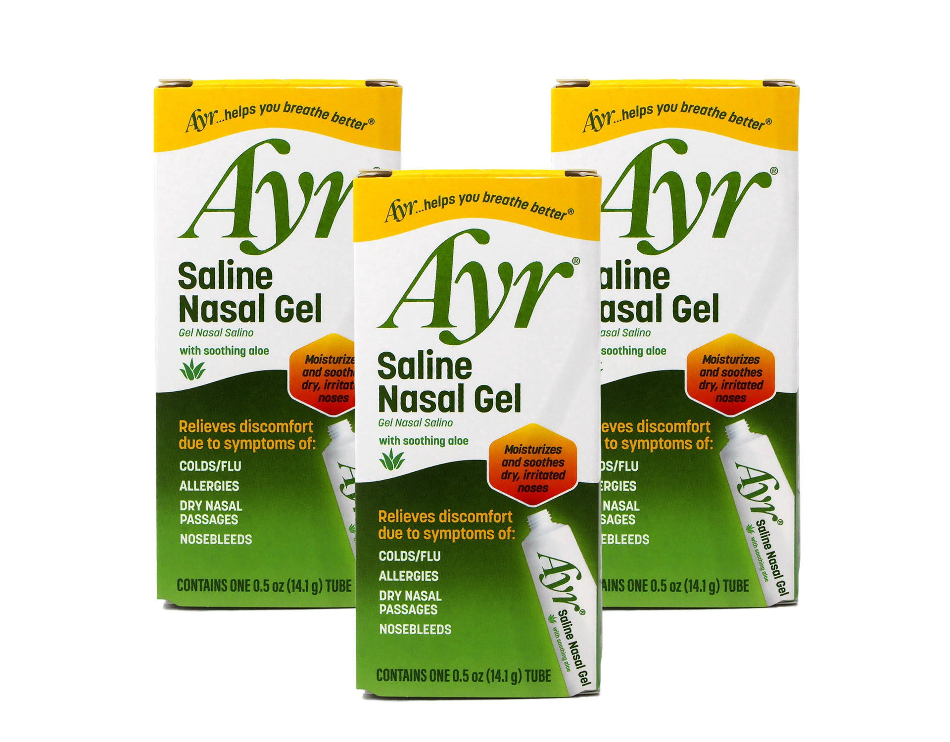 Ayr Saline Nasal Gel, With Soothing Aloe, 0.5 Ounce Tube HSA/FSA