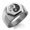 Silver, variant on Stainless Steel Bonsai Tree Yin Yang Engraved Hexagon Crest Flat Top Biker Style Polished Ring