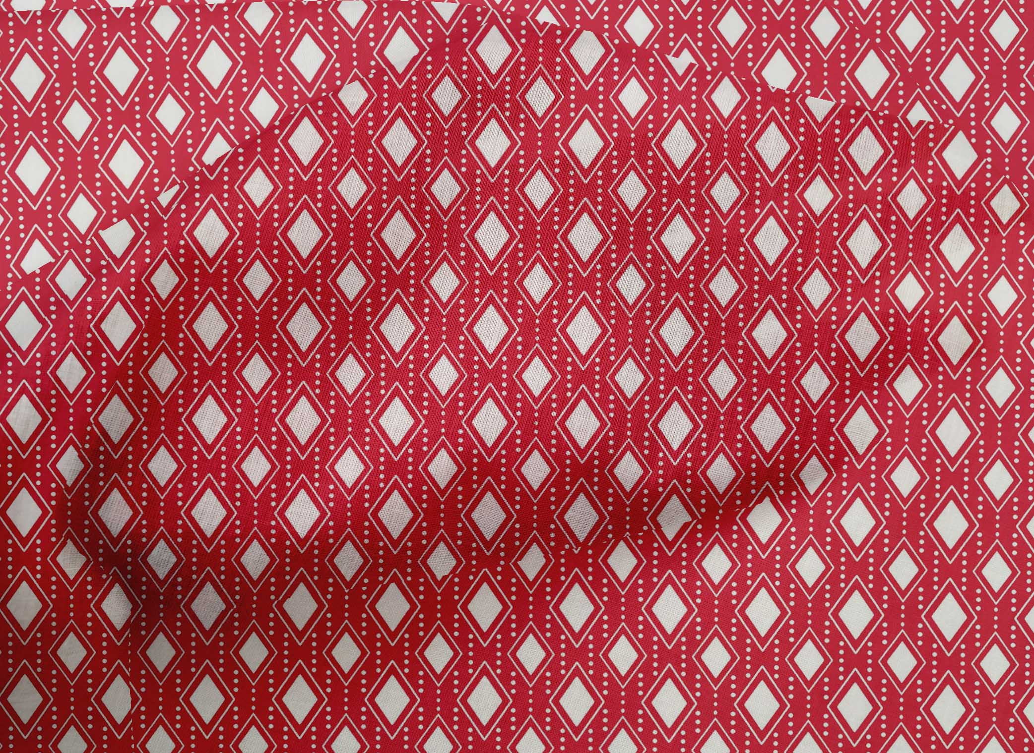 oneOone Cotton Poplin Bright Red Fabric Christmas Sewing Craft Projects Fabric Prints By Yard 56 Inch Wide