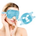 thumbnail image 1 of Paquete de 2 paquetes de hielo para cara y ojos para mujeres y hombres, máscara de cuentas de gel refrescante, compresa facial fría y caliente reutilizable con soporte de felpa suave para ojos hinchados, migrañas, dolores de cabeza, alivio del dolor. Rojo Verde, 1 of 4
