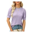thumbnail image 1 of Blusa Manga Corta Abullonada Para Mujer Camiseta Ajustada, 1 of 1