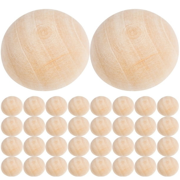 200 Uds. Medias bolas de madera naturales bolas de madera sin terminar para manualidades DIY