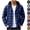 Blue, variant on Men's Hooded Flannel Shacket Casual Long Sleeve Plaid Buffalo Checkered Button Down Shirt Jacket with Chest Pocket for Fall Winter Layering, Red, XL