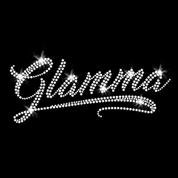 JCS Rhinestones Glamma Sparkly Bling Glamorous Grandma Iron-on Clear Rhinestone Transfer