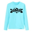 thumbnail image 5 of Telankuip Soft Comfortable T-Shirts for Womens Fashion Floral Printed Preppy Oversized Cute Graphic Crewneck Pullover Tops Long Sleeve Lightweight Thin Basic Casual Y2k Tees Sky Blue M, 5 of 5