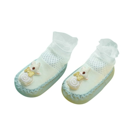 

kpoplk Toddler Boy Sneakers Summer And Autumn Comfortable Toddler Shoes Ribbon Cute Animal Pattern Baby Girl Shoes(Mint Green)