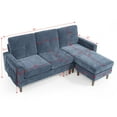 thumbnail image 5 of Aukfa 80" Sectional Sofa for Living Room, 3 Seater Couch with Reversible Ottoman, Chenille, Navy Blue, 5 of 10