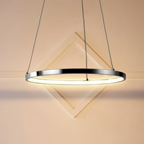 JONATHAN Y Brice 15.75" Modern Contemporary Metal Round Integrated LED Pendant, Chrome
