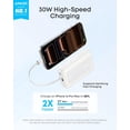 thumbnail image 2 of Anker Portable Charger, 10,000mAh 30W Power Bank, USB-C in and Out Fast Charging Battery Pack(White, 10000, Milliamp Hours), 2 of 5