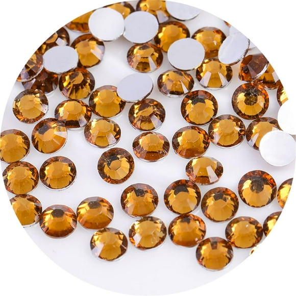 720 piezas SS30 0.236 in diamantes de imitación planos para uñas, manualidades, purpurina, gemas redondas, cafés, ropa, zapatos (amarillo café)