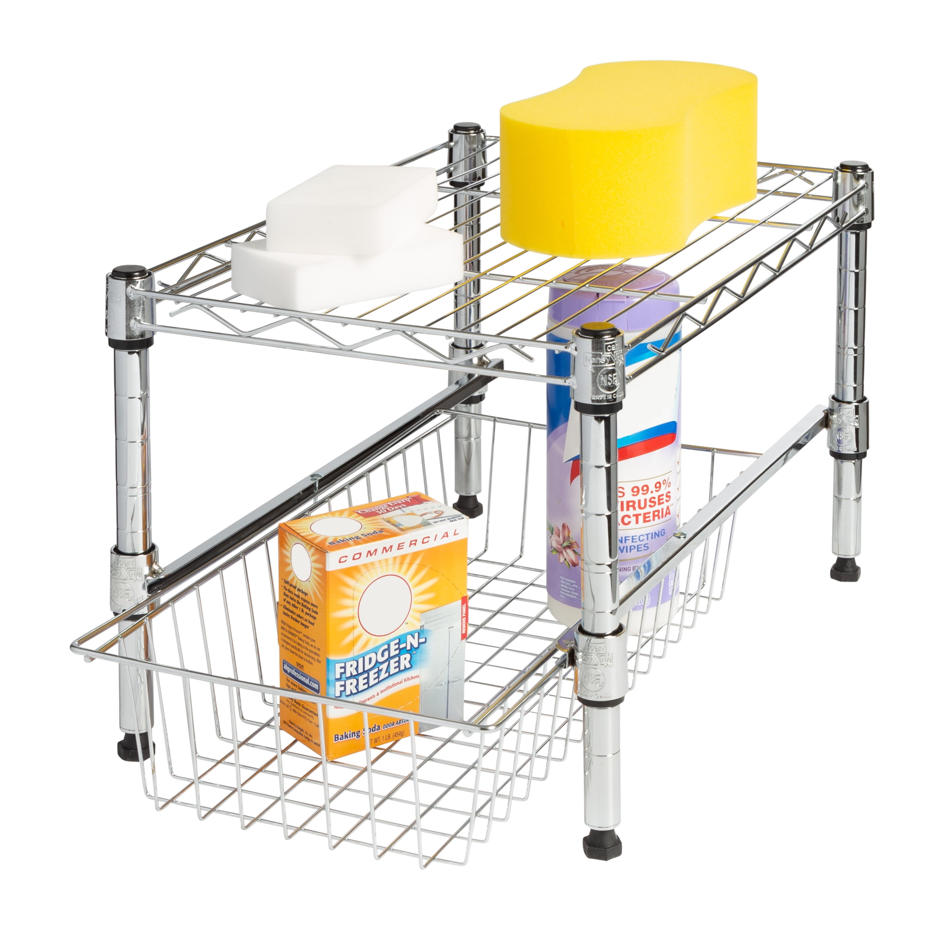 Honey Can Do Shelf With Adjustable Under Cabinet Organizer, Chrome ...