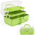 thumbnail image 1 of TERGOO Caja de almacenamiento multiusos de tres capas de 12.0 in, caja de herramientas plegable, estuche para arte y manualidades, organizador de suministros de costura, caja de medicamentos, caja de, 1 of 7