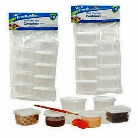 Round Mini Tin Box - Mini Storage Containers with Lids, Sure Fresh, Plastic, Reusable, Round and Rectangular 20-pc Set