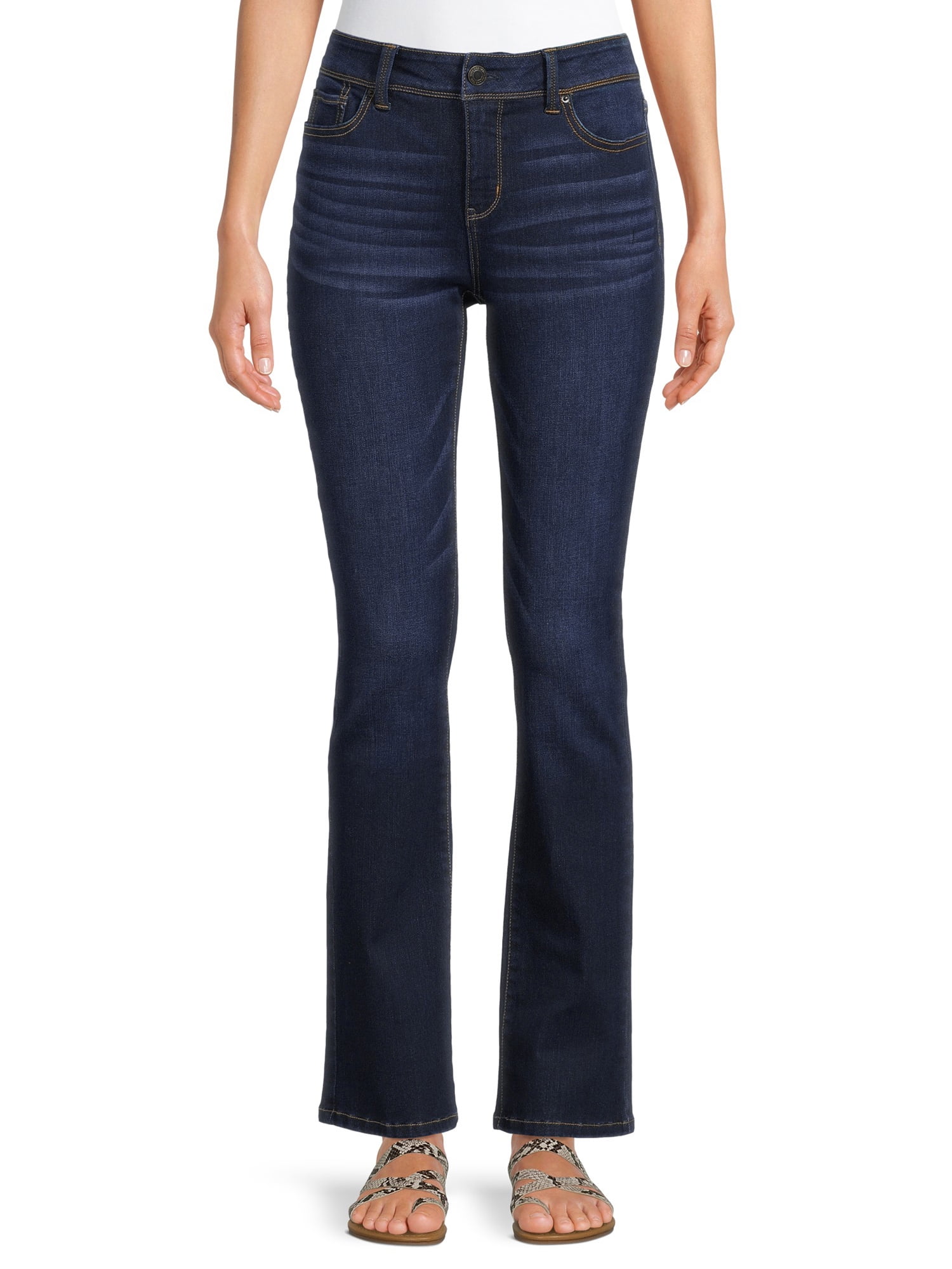 Buy Time and Tru Women's Mid Rise Slim Boot Jeans Online at Lowest ...