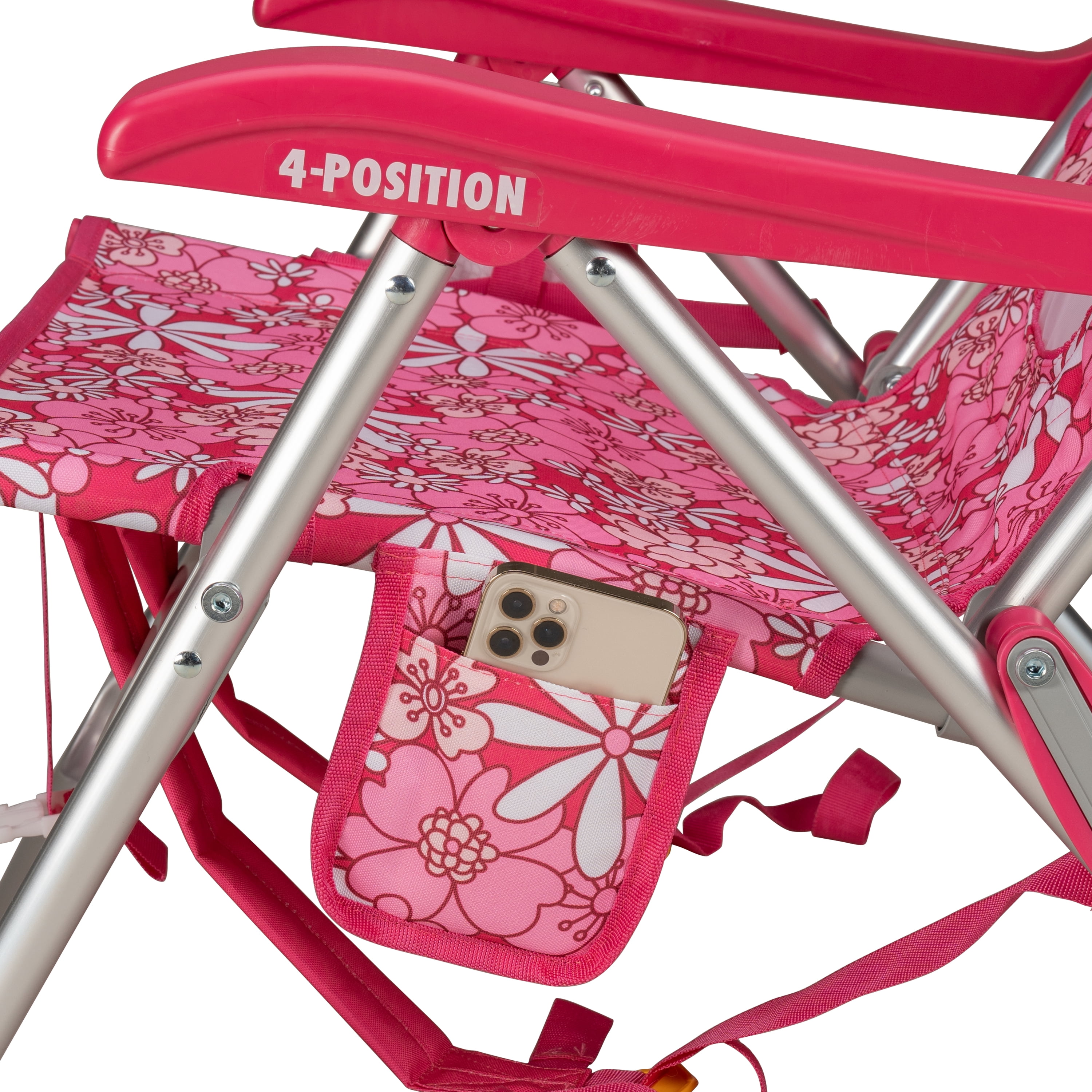 GCI Outdoor Backpack Beach Chair Lightweight Low Profile Reclining Chair, Floral Sport Pink