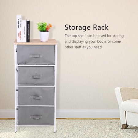 Greensen Storage Cabinet 4 Removable Drawers Bins Rack Shelf Iron