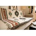 thumbnail image 2 of Rug Blanket Bohemian Tribal Tribal Geometric Pattern Rug with Tassels(Size:130x160cm / 51.1x62.9in), 2 of 5