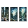 thumbnail image 2 of Designart "Snowy Evergreen in Winter IV" Landscapes Framed Wall Art Set Of 3 - Green Winter Landscape Frame Canvas Set For Living Room Decor, 2 of 7