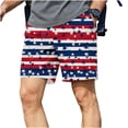 thumbnail image 2 of Mens Shorts Casual Independence Day Printed Hiking Athletic Shorts Split-Hem Built-in Drawstring Outdoors Shorts with Pocket, 2 of 6