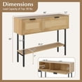 thumbnail image 3 of Gymax 40'' Freestanding Entryway Table w/Flip Doors & Open Storage Shelf Metal Frame Natural, 3 of 10