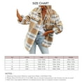 thumbnail image 6 of Sarapandan Loose Fit, Soft & Comfy Female Grid Coat for Work & Travel, Size M Chic Khaki Plaid Jacket, 6 of 6