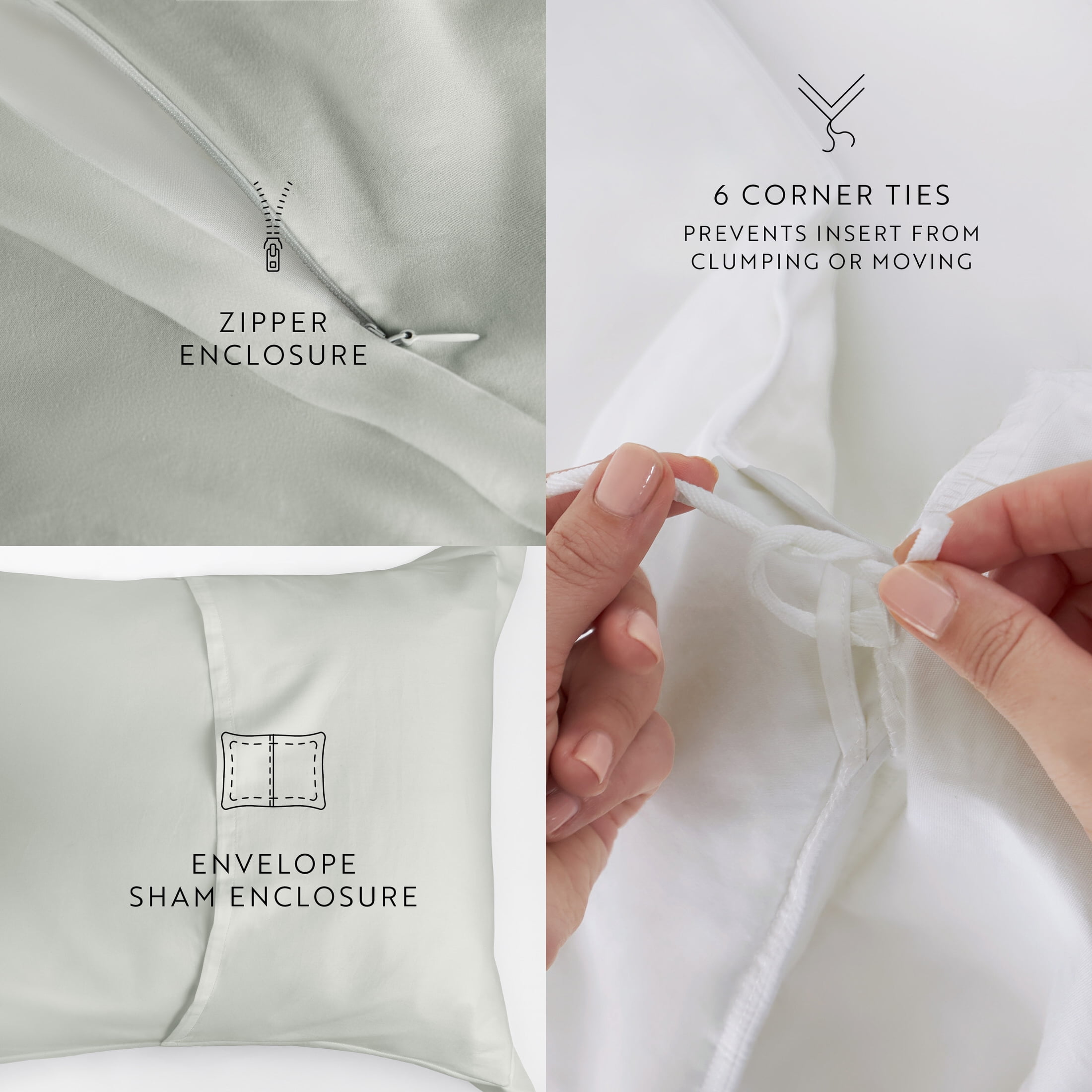 Green Mist Vintage Washed 3 Piece Cotton Duvet Cover Set, Full/Queen, by Noble Linens