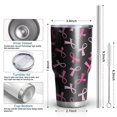 thumbnail image 6 of 30oz Breast Cancer Tumblers Stainless Steel Tumbler with Lid and Straw,Vacuum Insulated Double Wall Travel Tumbler Cups Mug with Cleaning Brush for Coffee,Tea, 6 of 7