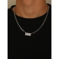 thumbnail image 2 of 1 pc Personalized minimalist style men's stainless steel birth year necklace suitable for commemorative gifts, 2 of 4