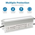 thumbnail image 4 of - Fuente de alimentación LED de 24 V 400 W, IP67 iermeable iermeable al aire última intervensión, transformador de corriente alterna 90-140 V a CC 24 V, convertidor adaptador para luz, 4 of 5