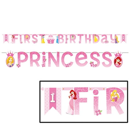 Disney Princess 1st Birthday Jumbo Letter Banner (1ct)