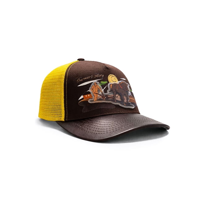 Knite Gorra Harvest Brown Trucker Agro Diseño Campirano Malla Transpirable